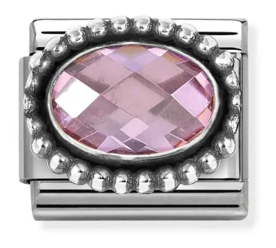 Nomination Composable Classic L&auml;nk, Pink CZ, Vintage Effect