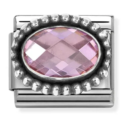 Nomination Composable Classic L&auml;nk, Pink CZ, Vintage Effect