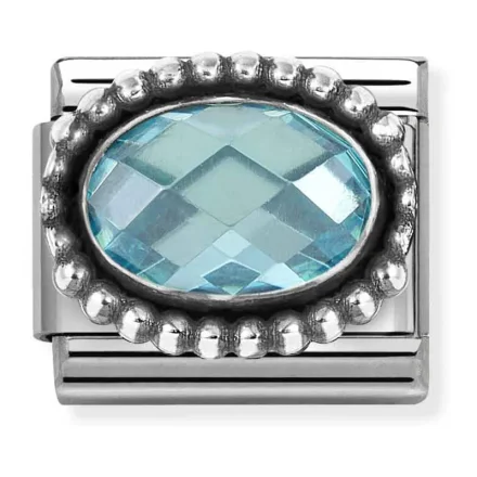 Nomination Composable Classic L&auml;nk, Light Blue CZ, Vintage Effect