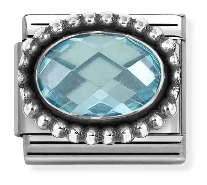 Nomination Composable Classic L&auml;nk, Light Blue CZ, Vintage Effect
