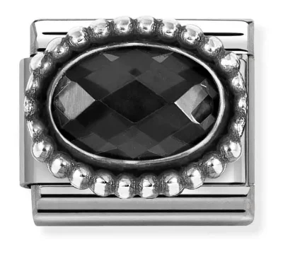 Nomination Composable Classic L&auml;nk, Black CZ, Vintage Effect