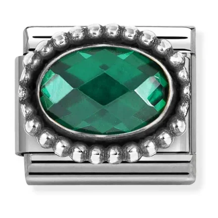 Nomination Composable Classic L&auml;nk, Emerald Green CZ, Vintage Effect
