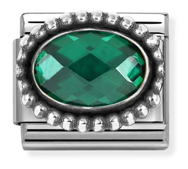Nomination Composable Classic L&auml;nk, Emerald Green CZ, Vintage Effect