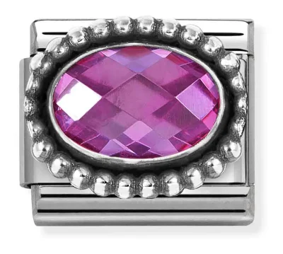 Nomination Composable Classic Länk, Fuchsia CZ, Vintage Effect