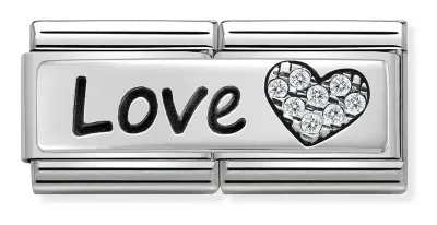 Nomination Composable Classic Double Länk Love and Heart