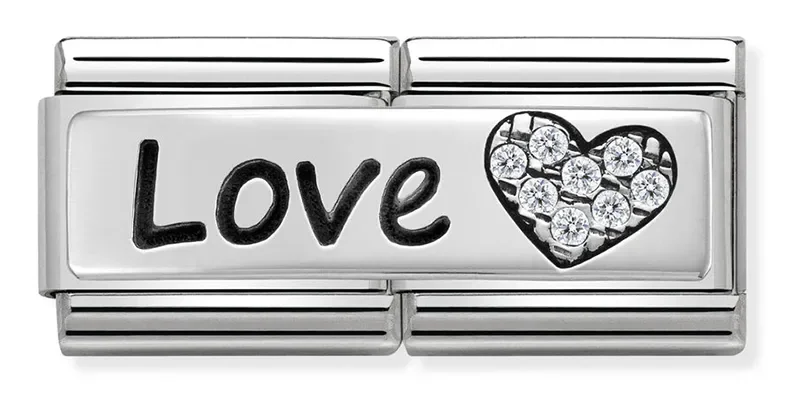 Nomination Composable Classic Double Länk Love and Heart