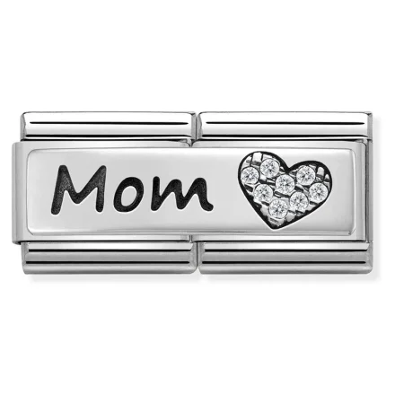 Nomination Composable Classic Dubbell&auml;nk Mamma och Hj&auml;rta