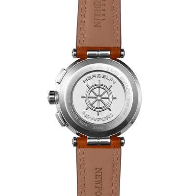 MICHEL HERBELIN NWPT CLASSIC CHRONO ACIER/CUIR