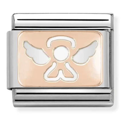 Nomination Composable Classic L&auml;nk Ros&eacute;guldpl&auml;terad &Auml;ngel