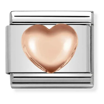 Nomination Composable Classic L&auml;nk Raised Heart in bonded rose gold