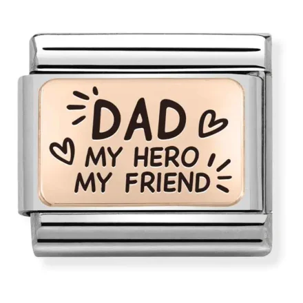 Nomination Composable Classic L&auml;nk DAD MY HERO MY FRIEND Rosegold