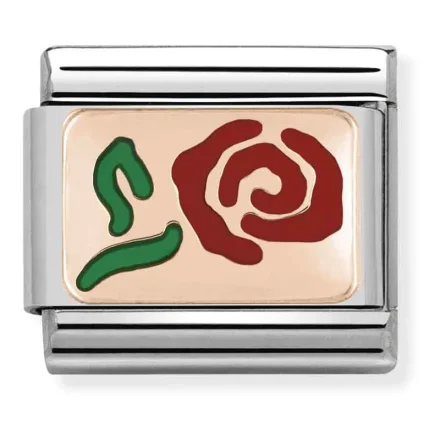 Nomination Composable Classic L&auml;nk Ros&eacute;guld r&ouml;d och gr&ouml;n Ros