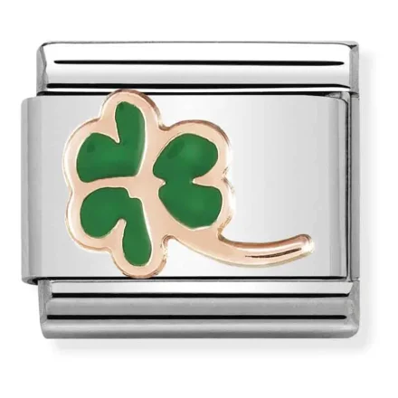 Nomination L&auml;nk Composable Classic Green Enamel Clover