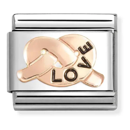 Nomination Composable Classic L&auml;nk LOVE Promises Knot Rosegold