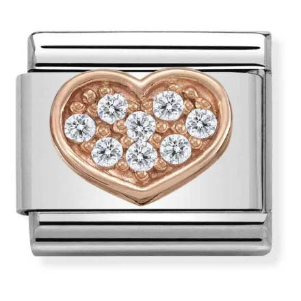 Nomination Composable Classic Länk Hjärtat med Stenar