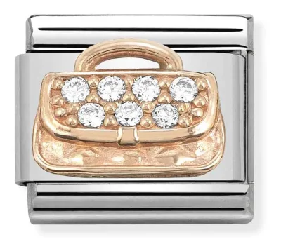 Nomination Composable Classic Länk Roséguld Handbag med Zirkonia