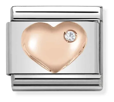 Nomination Composable Classic Länk Rose Gold Heart med Sten