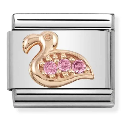 Nomination Composable Classic Flamingo i Ros&eacute;guld L&auml;nk