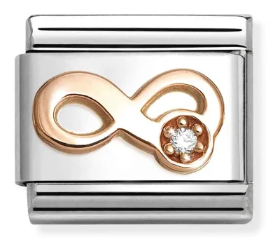Nomination Composable Classic Länk, Infinity med vit sten