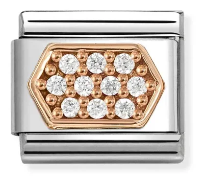 Nomination Composable Classic Länk, White CZ Pavé Hex.