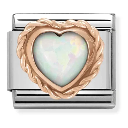 Nomination Composable Classic Hj&auml;rtl&auml;nk i Vit Opal