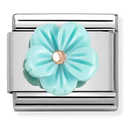 Nomination Composable Classic Turquoise Flower L&auml;nk