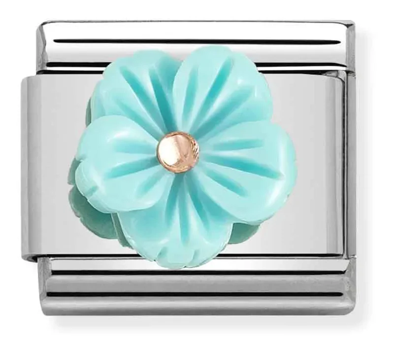 Nomination Composable Classic Turquoise Flower Länk