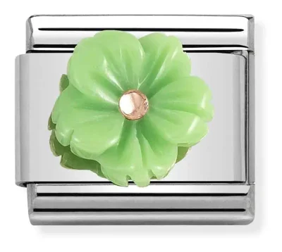 Nomination Composable Classic Mother of Pearl Green Flower Länk