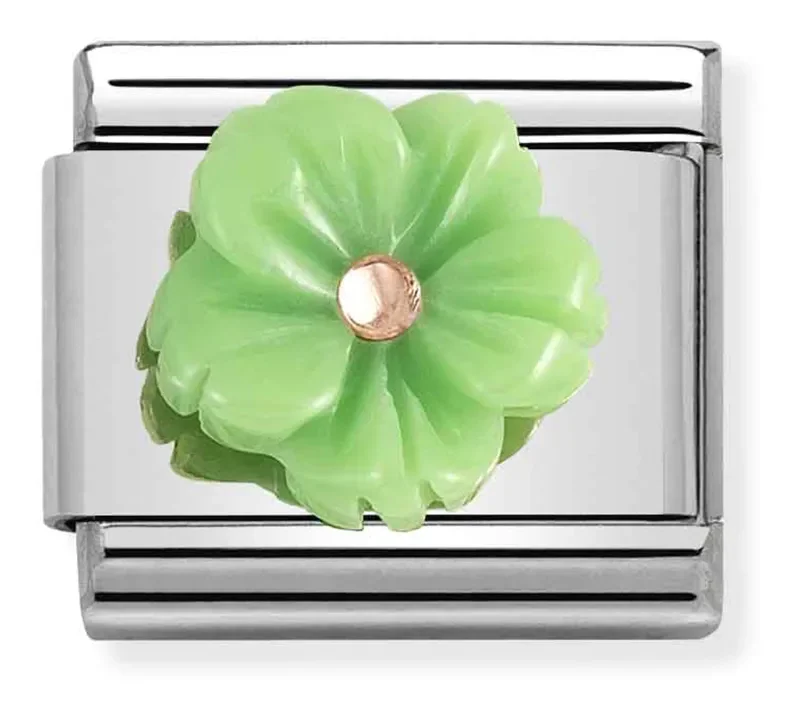 Nomination Composable Classic Mother of Pearl Green Flower Länk