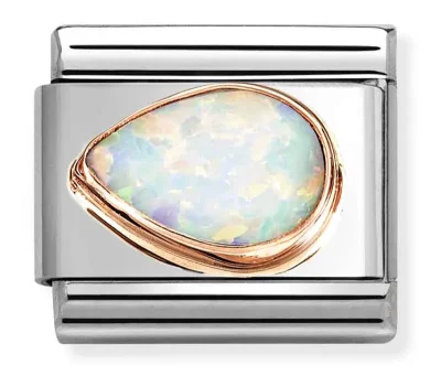 Nomination Composable Classic Länk, White Opal Drop Left