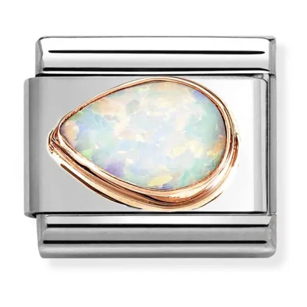 Nomination Composable Classic L&auml;nk, White Opal Drop Left