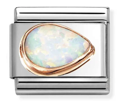 Nomination Composable Classic Länk, White Opal Drop Right