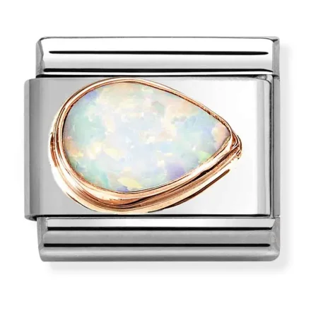 Nomination Composable Classic L&auml;nk, White Opal Drop Right