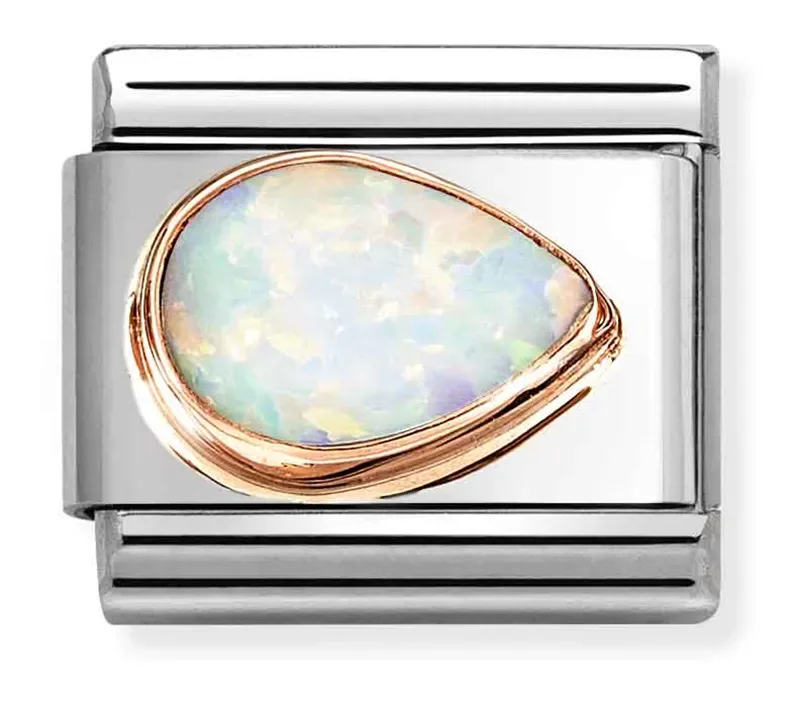 Nomination Composable Classic Länk, White Opal Drop Right