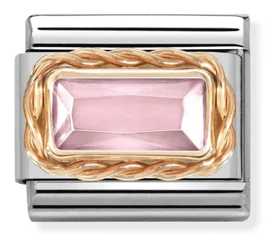 Nomination Composable Länk, Pink CZ i roséguld