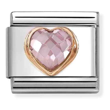 Nomination Composable Classic L�nk, Heart med Rosa CZ
