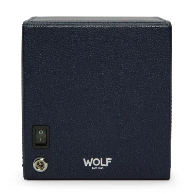 WOLF1834 Kubformad Watch Winder fr en Klocka med Lock i Havsbl