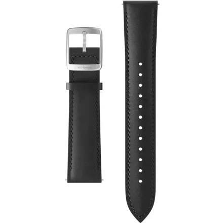 LEATHER STRAP BLACK-20MM SCW2+NOVA,SILVER CLASP