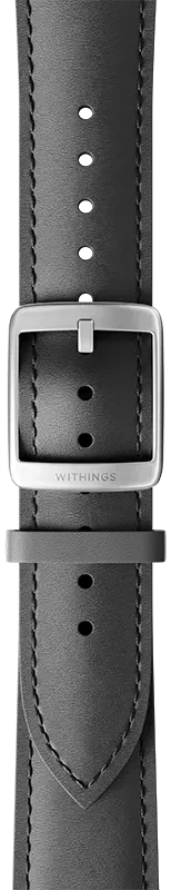 LEATHER STRAP BLACK-20MM SCW2+NOVA,SILVER CLASP