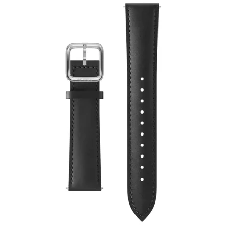 LEATHER STRAP BLACK-18MM SCW LIGHT, SILVER CLASP