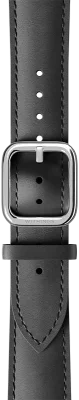LEATHER STRAP BLACK-18MM SCW LIGHT, SILVER CLASP