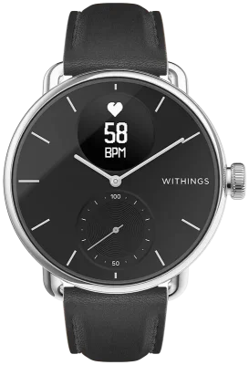 LEATHER STRAP BLACK-18MM SCW LIGHT, SILVER CLASP