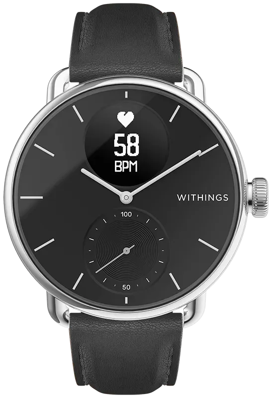 LEATHER STRAP BLACK-18MM SCW LIGHT, SILVER CLASP