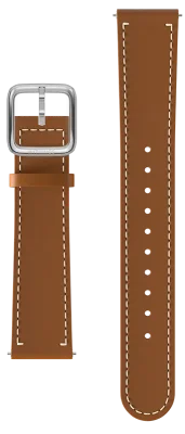 Läderarmband 18mm Brun, med vita sömmar