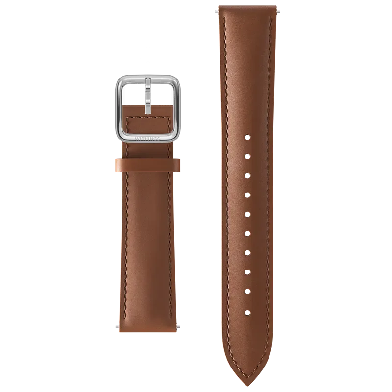 LEATHER STRAP BROWN-18MM SCW LIGHT, SILVER CLASP
