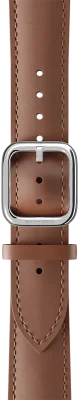LEATHER STRAP BROWN-18MM SCW LIGHT, SILVER CLASP