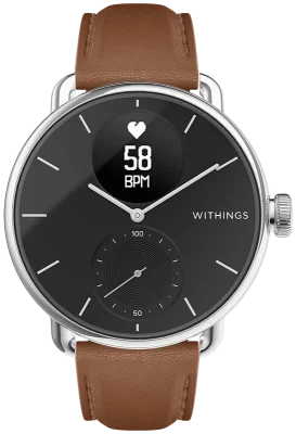 LEATHER STRAP BROWN-18MM SCW LIGHT, SILVER CLASP