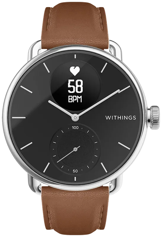 LEATHER STRAP BROWN-18MM SCW LIGHT, SILVER CLASP