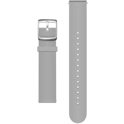 SILICONE STRAP GREY-18MM SCW LIGHT, SILVER CLASP