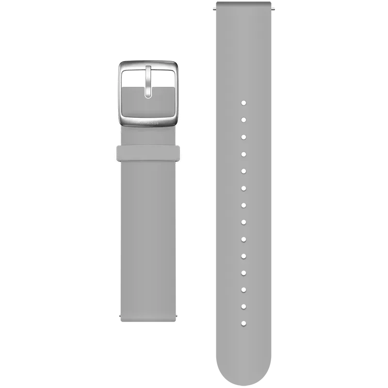 SILICONE STRAP GREY-18MM SCW LIGHT, SILVER CLASP